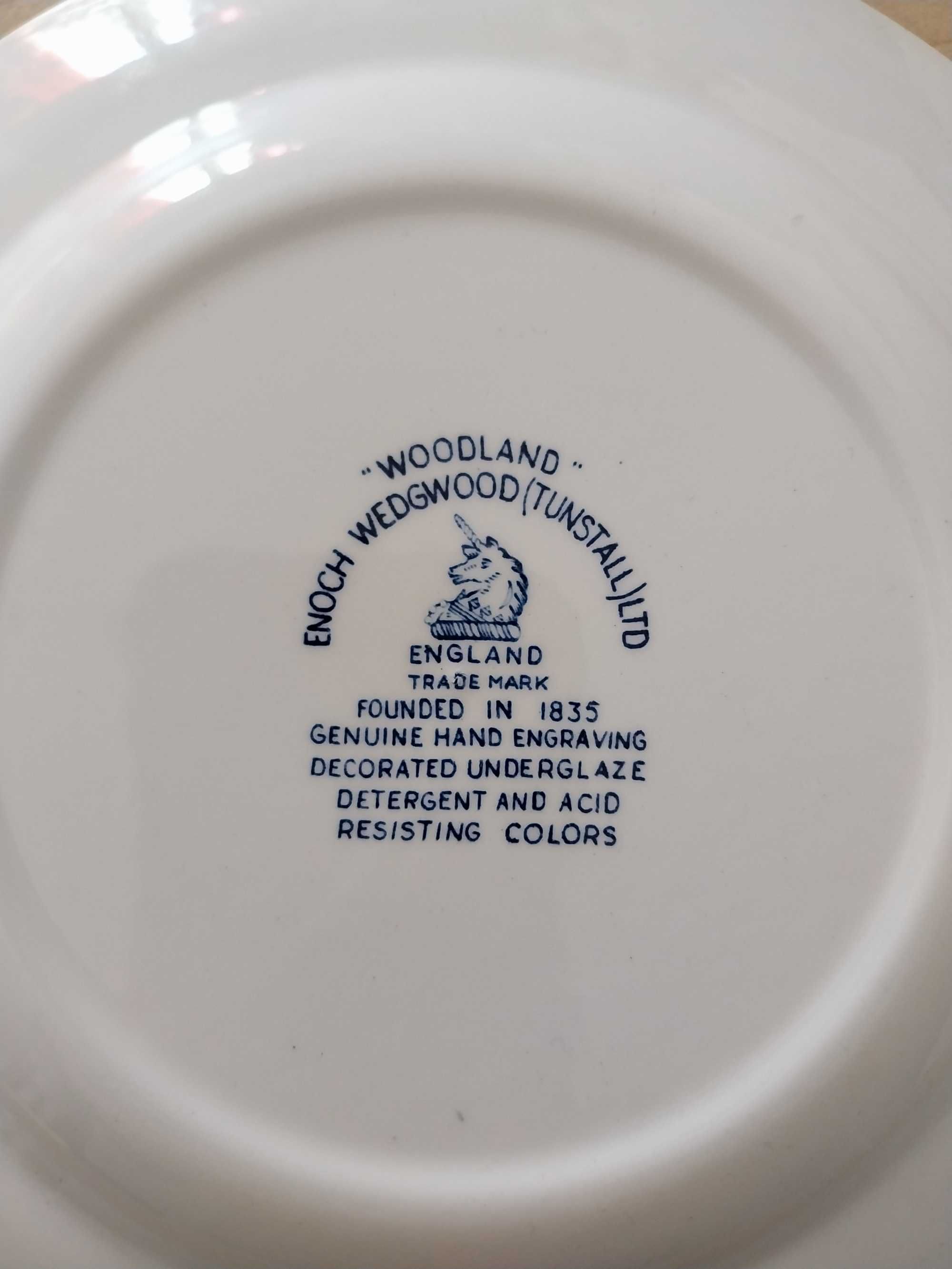 Conjunto Loiça Serviço de Jantar Enoch Wedgwood Woodland Azul e Branco