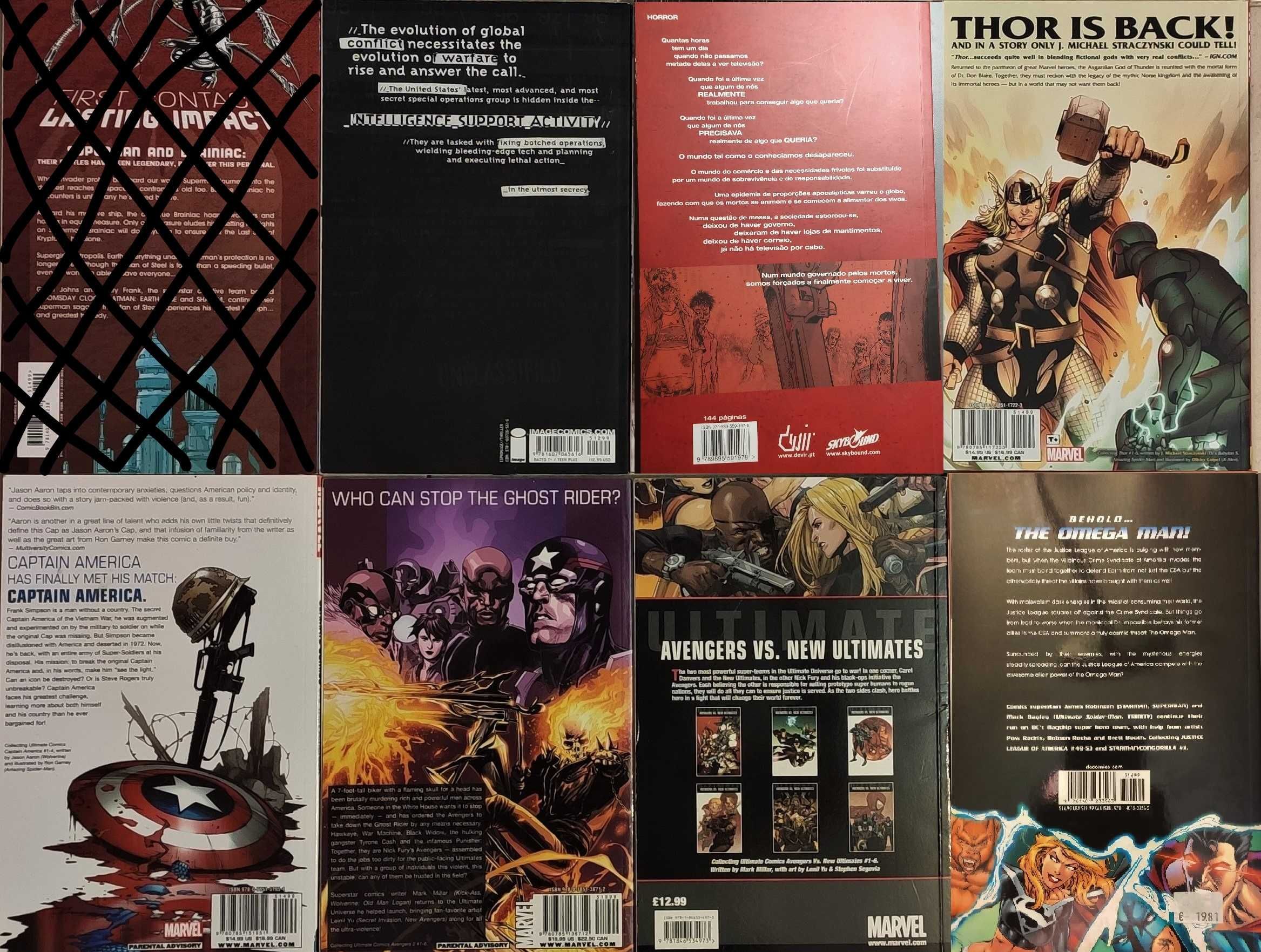 Vendo TPB Activity, Walking Dead (PT), Thor, Ultimates e JLA