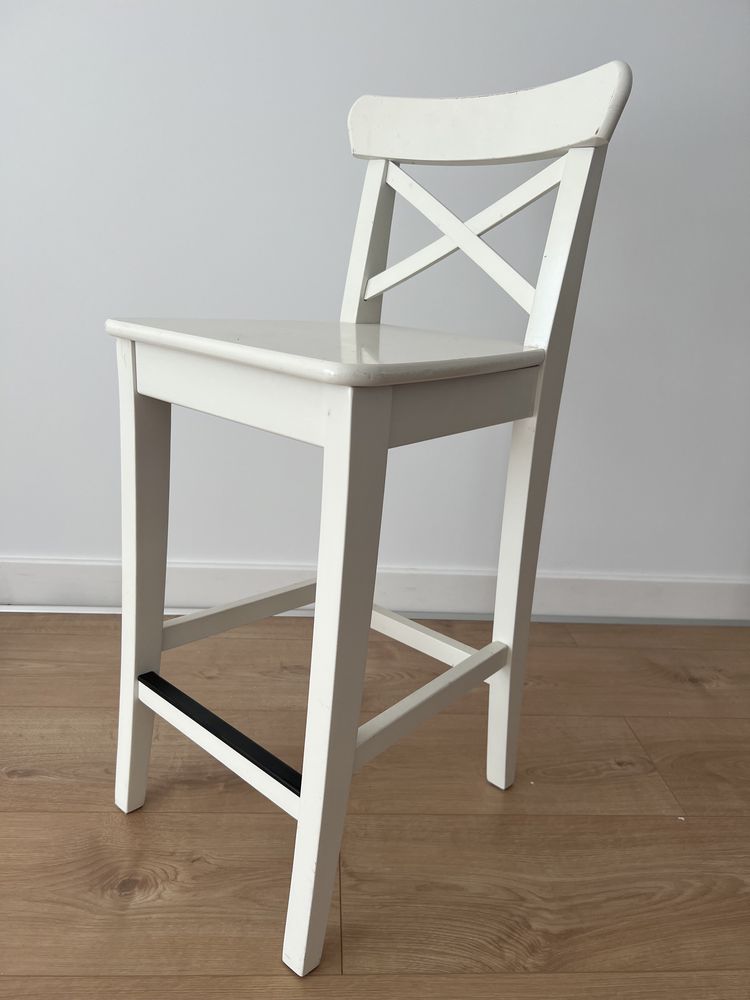 IKEA INGOLF biały stołek barowy hoker