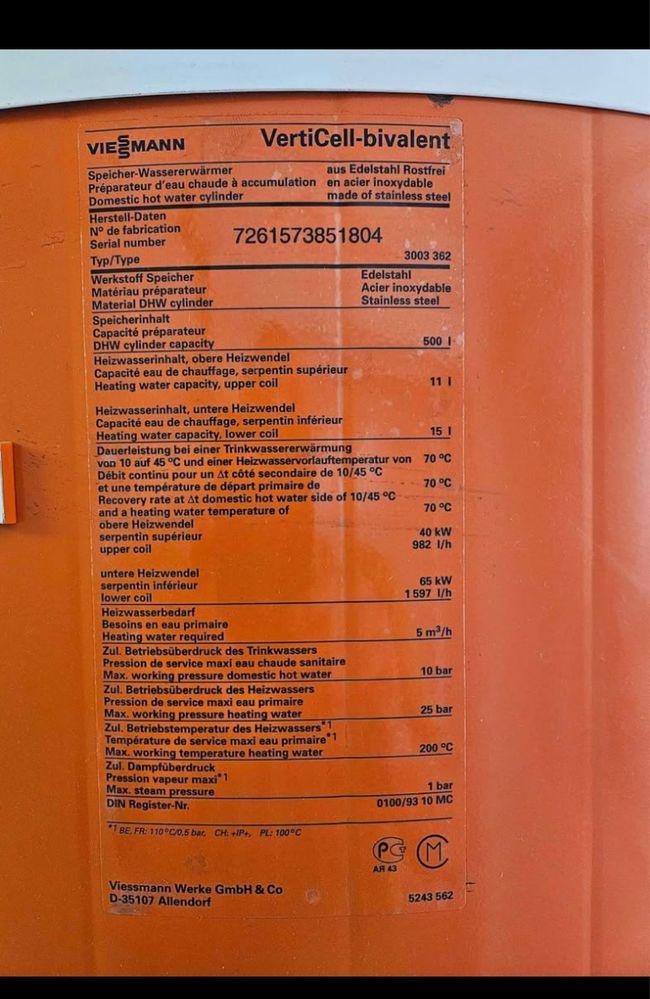 Bojler Nierdzewny 500l Viessmann 2x wężownica