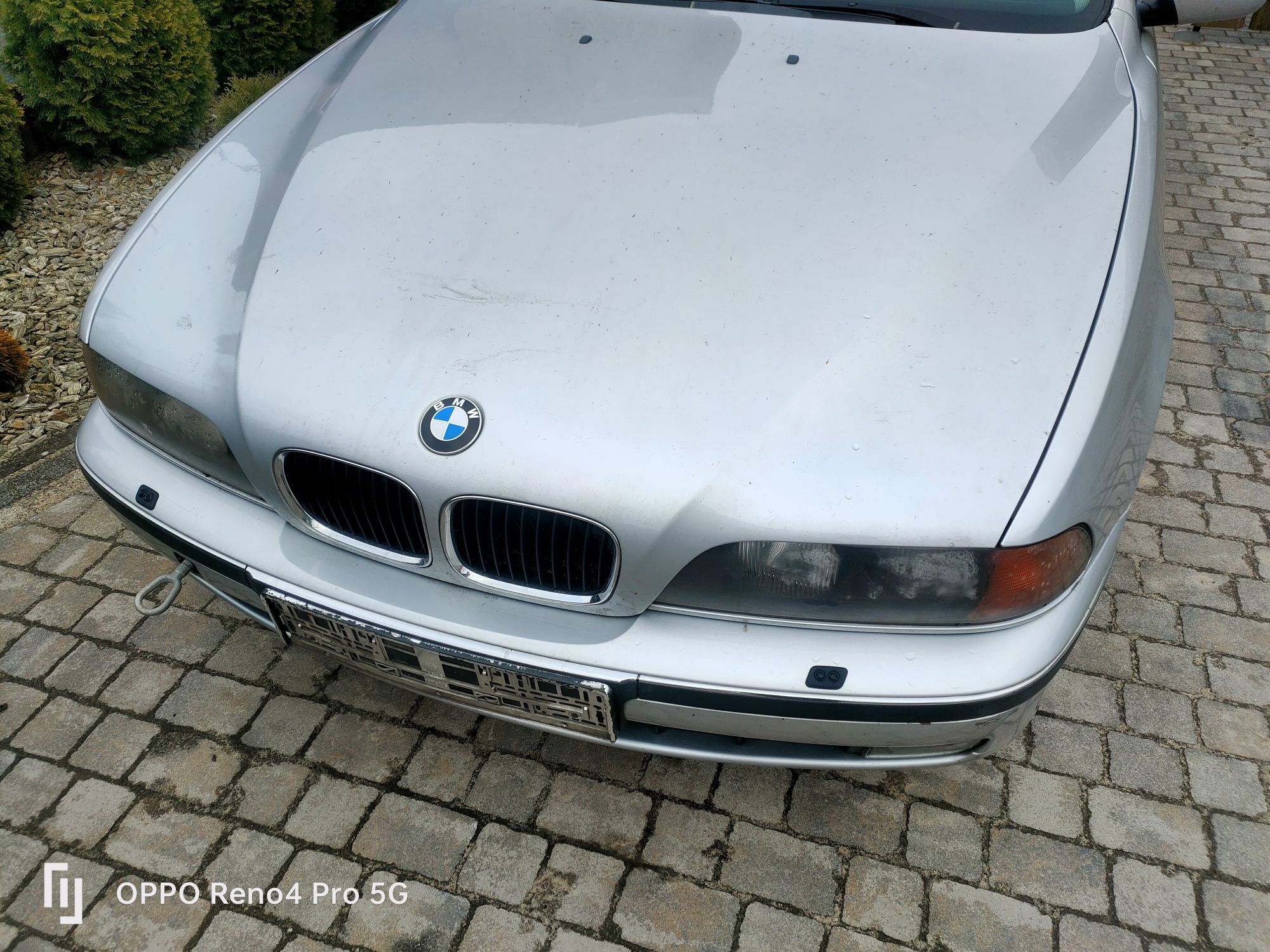 BMW 520i e39 sedan srebrny maska zderzak lampy pas klapa blotnik