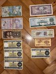 Stare banknoty - rumuńskie i japońskie, polskie bony towarowe, itp.