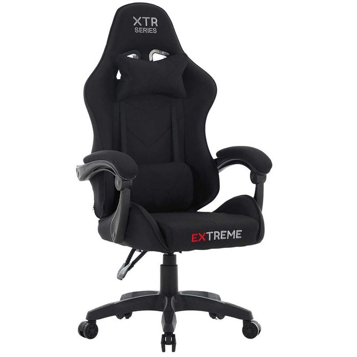 Fotel Gamingowy dla graczy EXTREME XTR Black z tkaniny