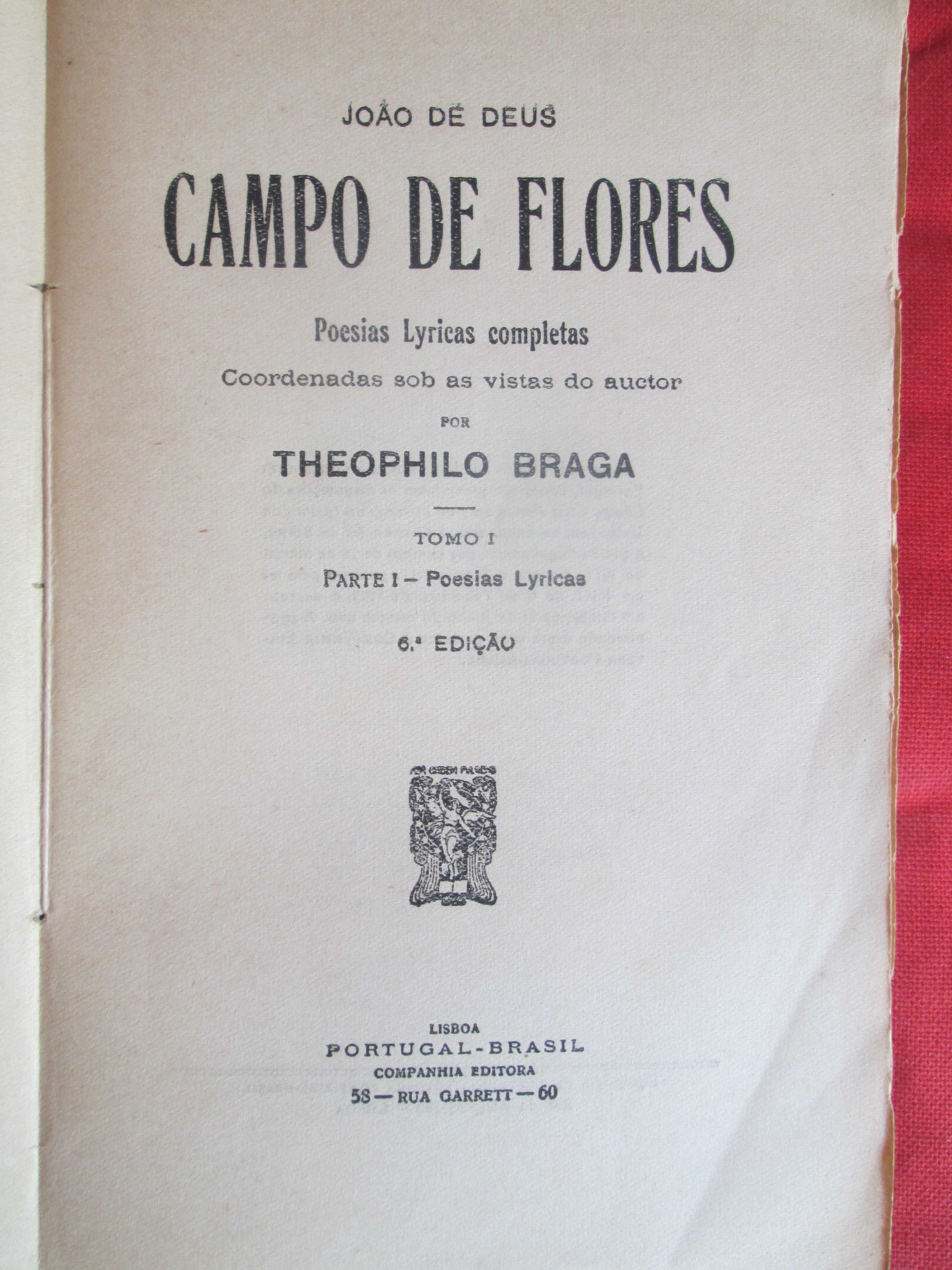 Campo de Flores, de João de Deus - edi. coordenada por Theophilo Braga