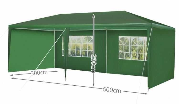 NAMIOT / PAWILON ogrodowy imprezowy 3x6m - 6 ścianek ZIELONY