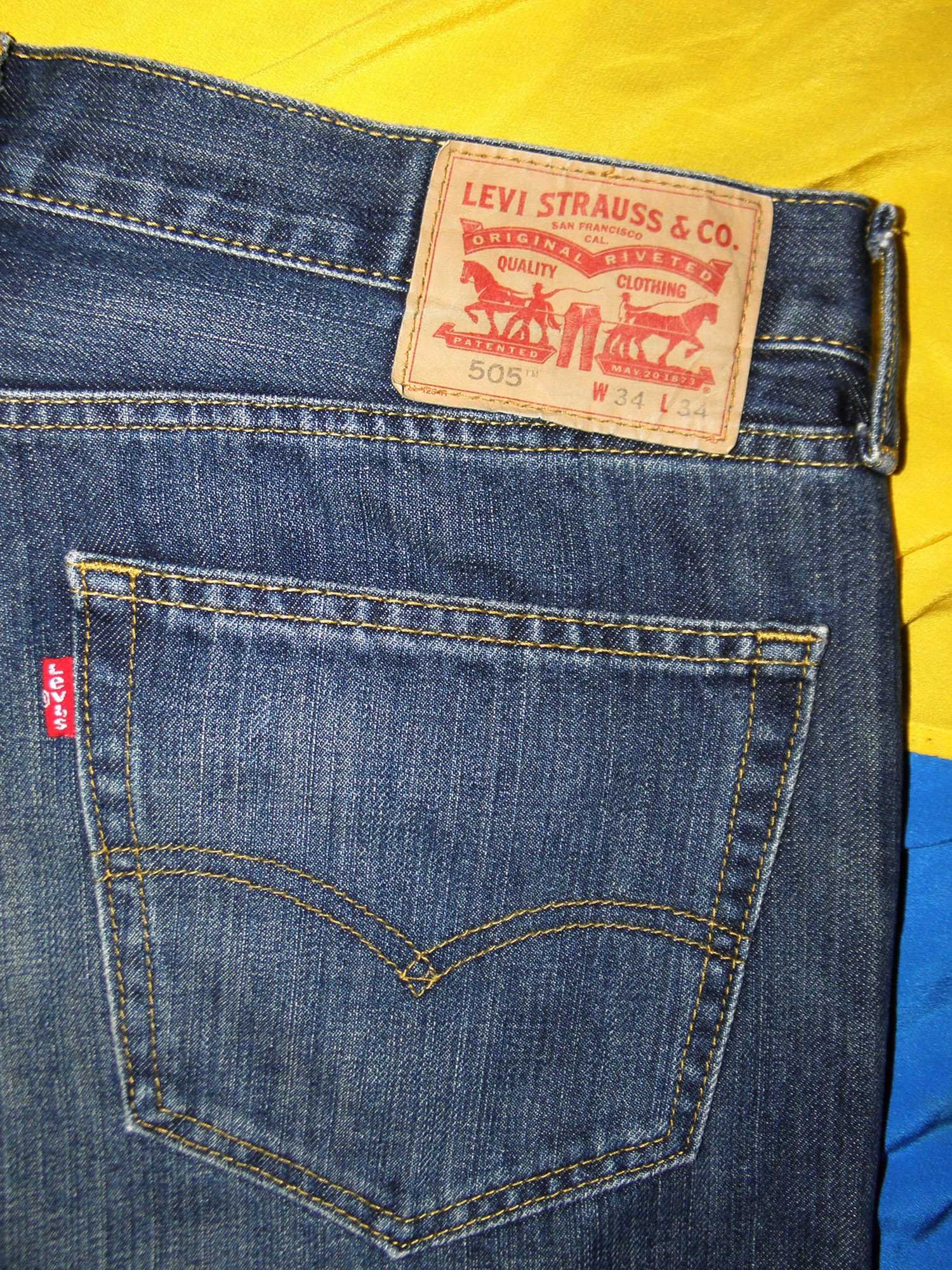 джинсы levi's 505 w34 l 34 синие оригинал levis 501 wrangler