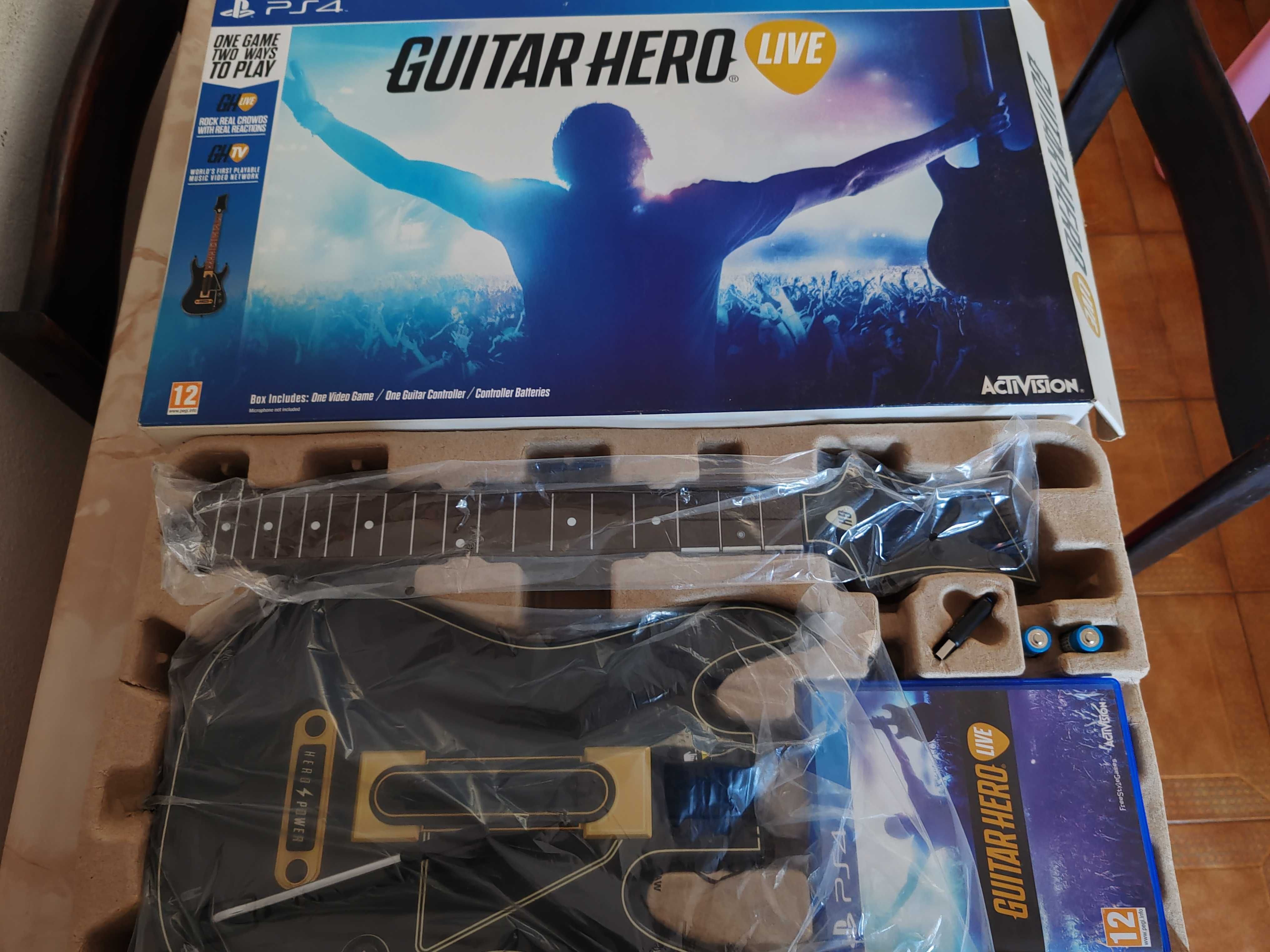 Guitar Hero Live PS4 – Completo (Guitarra + Dongle) – Como Novo