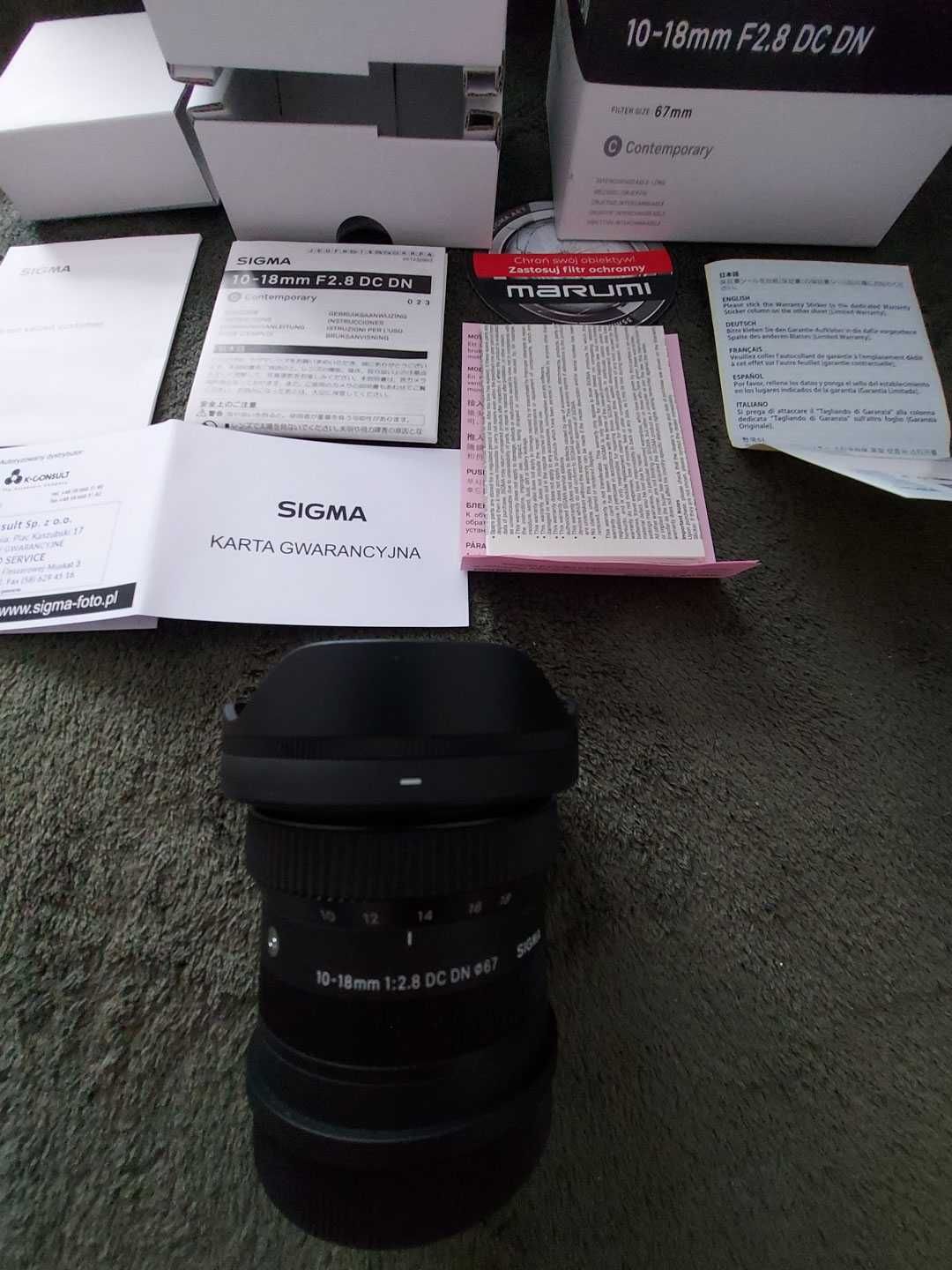 SIGMA Obiektyw C 10-18/2.8 DC DN L-mount - stan idealny - na gwarancji