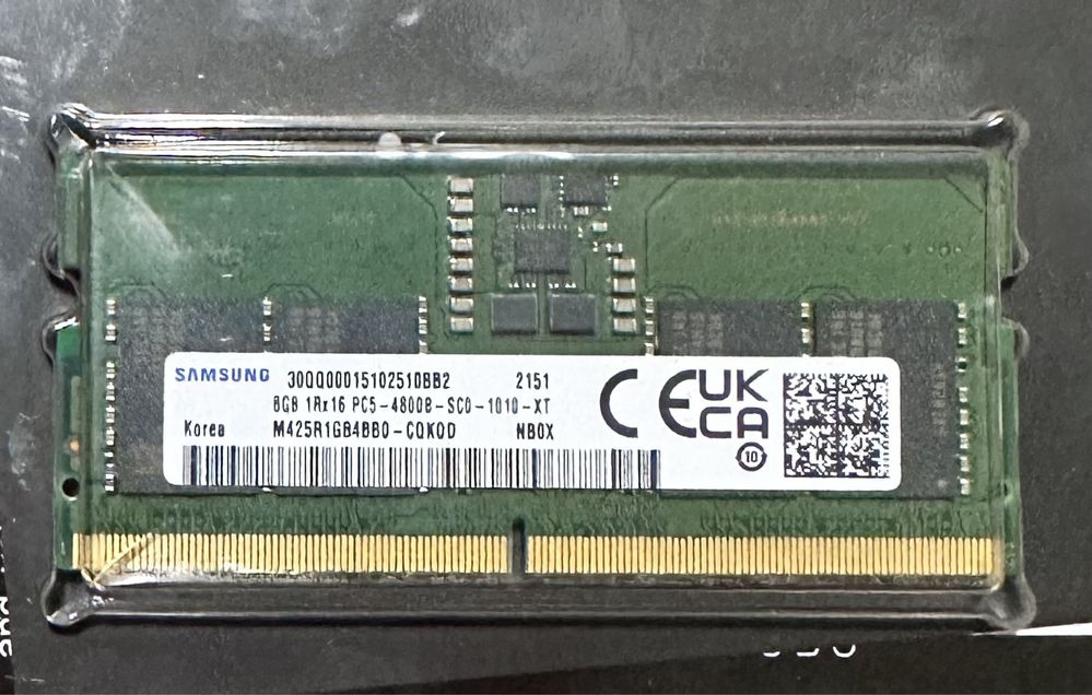 Оперативна памʼять для ноутбуку 8gb DDR5 Samsung 4800MHz