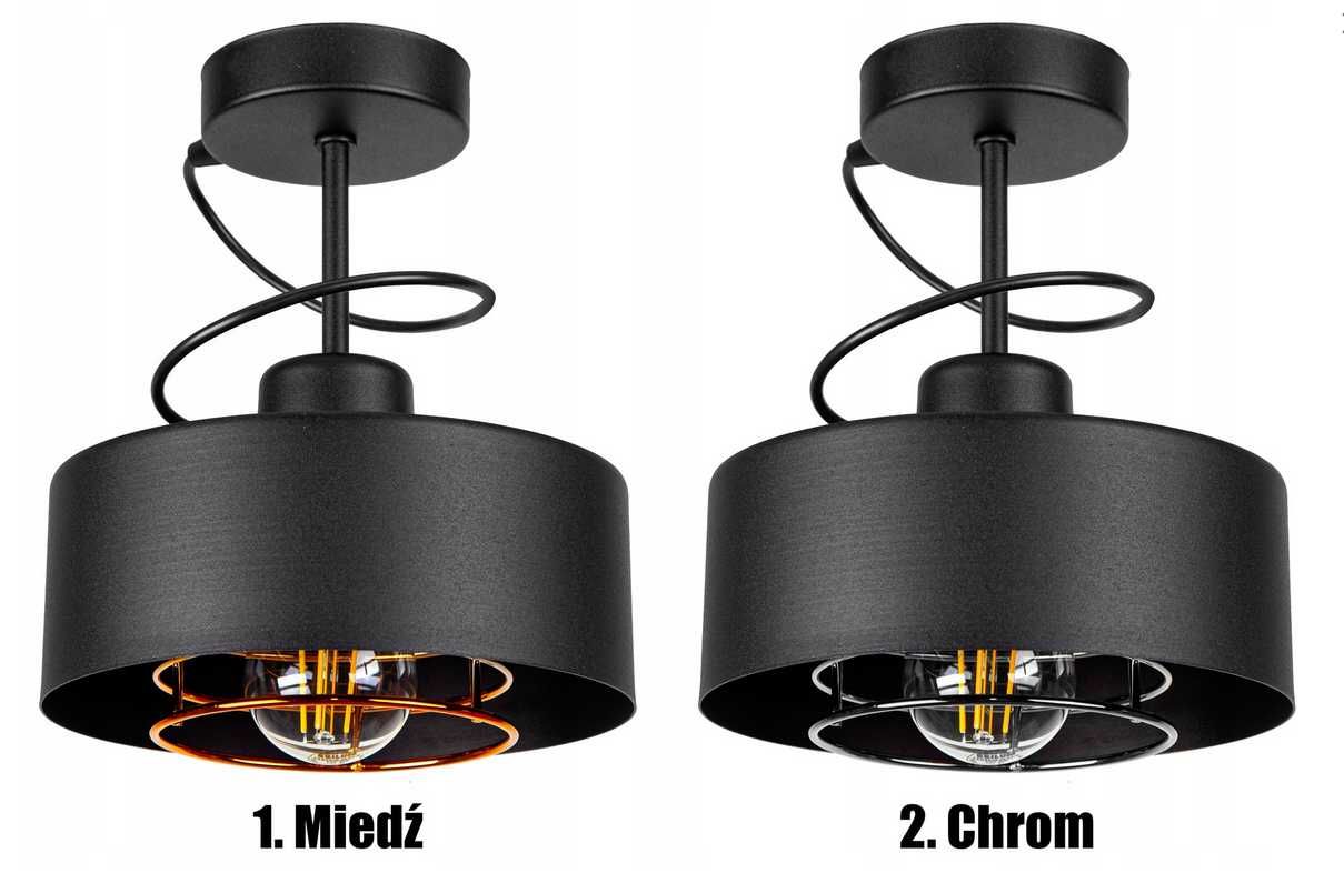 LAMPA sufitowa PLAFON ŻYRANDOL LOFT EDISON LED miedz / chrom - Polska!