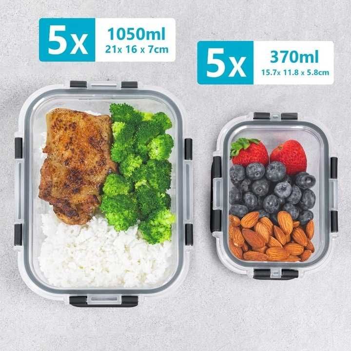 10 X Szklane Pojemniki Na Żywność Lunchbox Pudełko Przechowywania