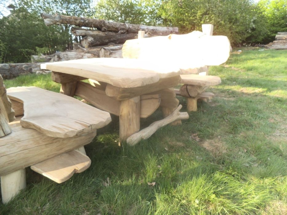 meble ogrodowe dębowe stół stoły ława ławki dąb dębowa dębowy
