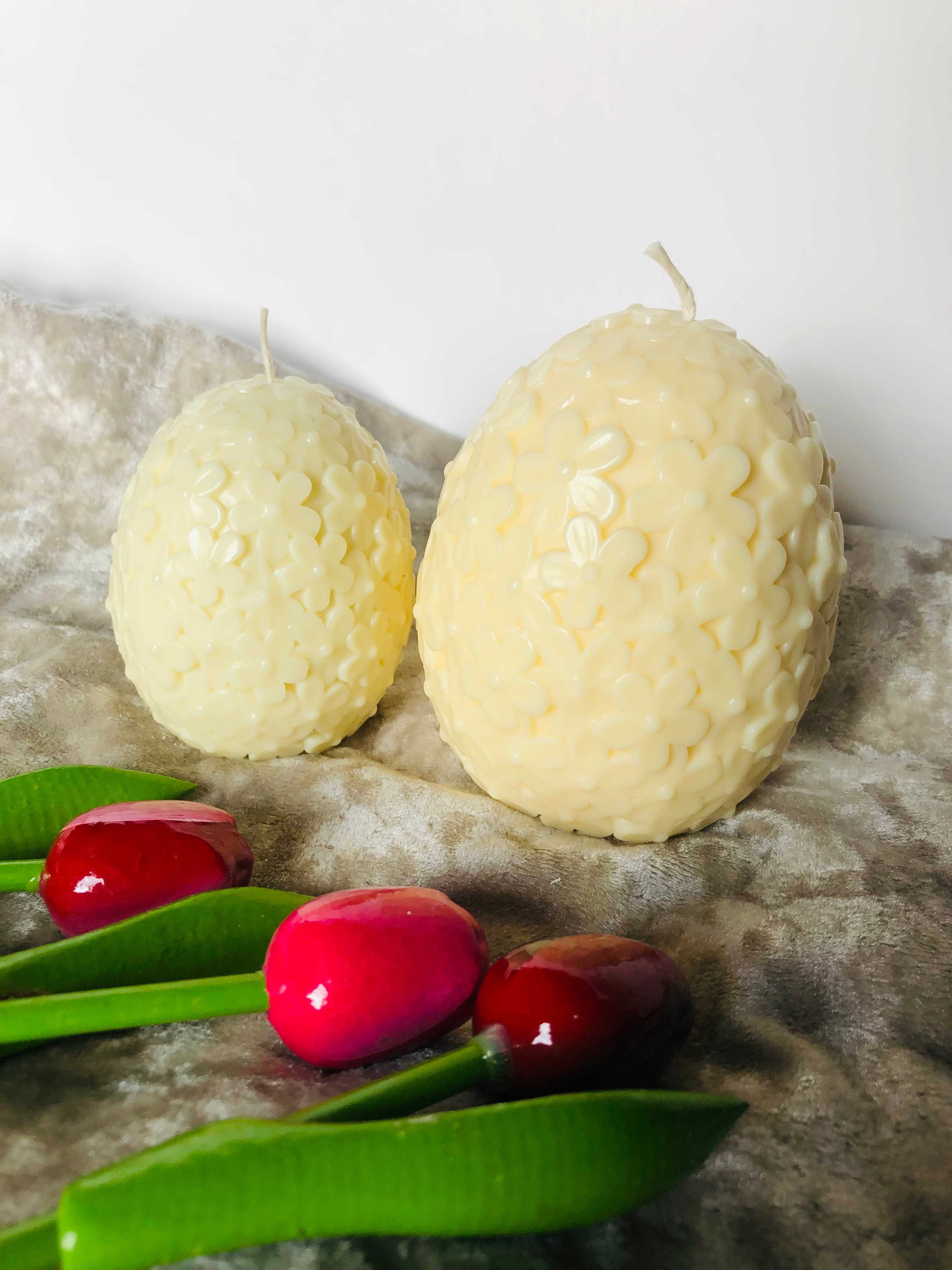 Zestaw świec - dwie kwiatowe pisanki