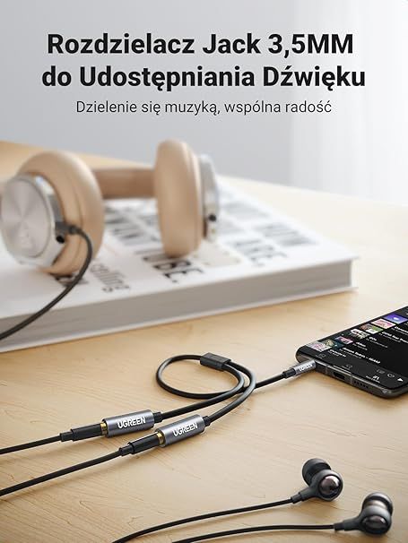 UGREEN Kabel Rozdzielający Audio 3.5mm na 2x 3.5mm Adapter 20CM