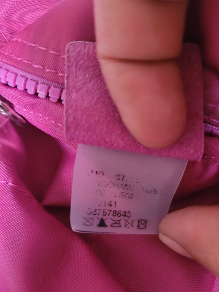 Fuksjowa torebka na ramię Longchamp