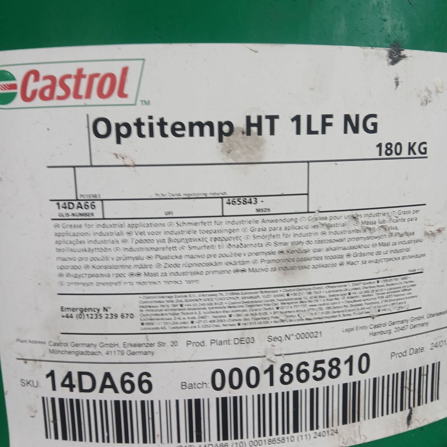 Smar grafitowy Optitemp HT 1 LF NG 180kg