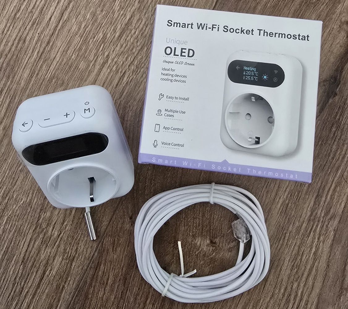 Wi-Fi розетка Tuya Smart 16А з виносними датчиками температури
