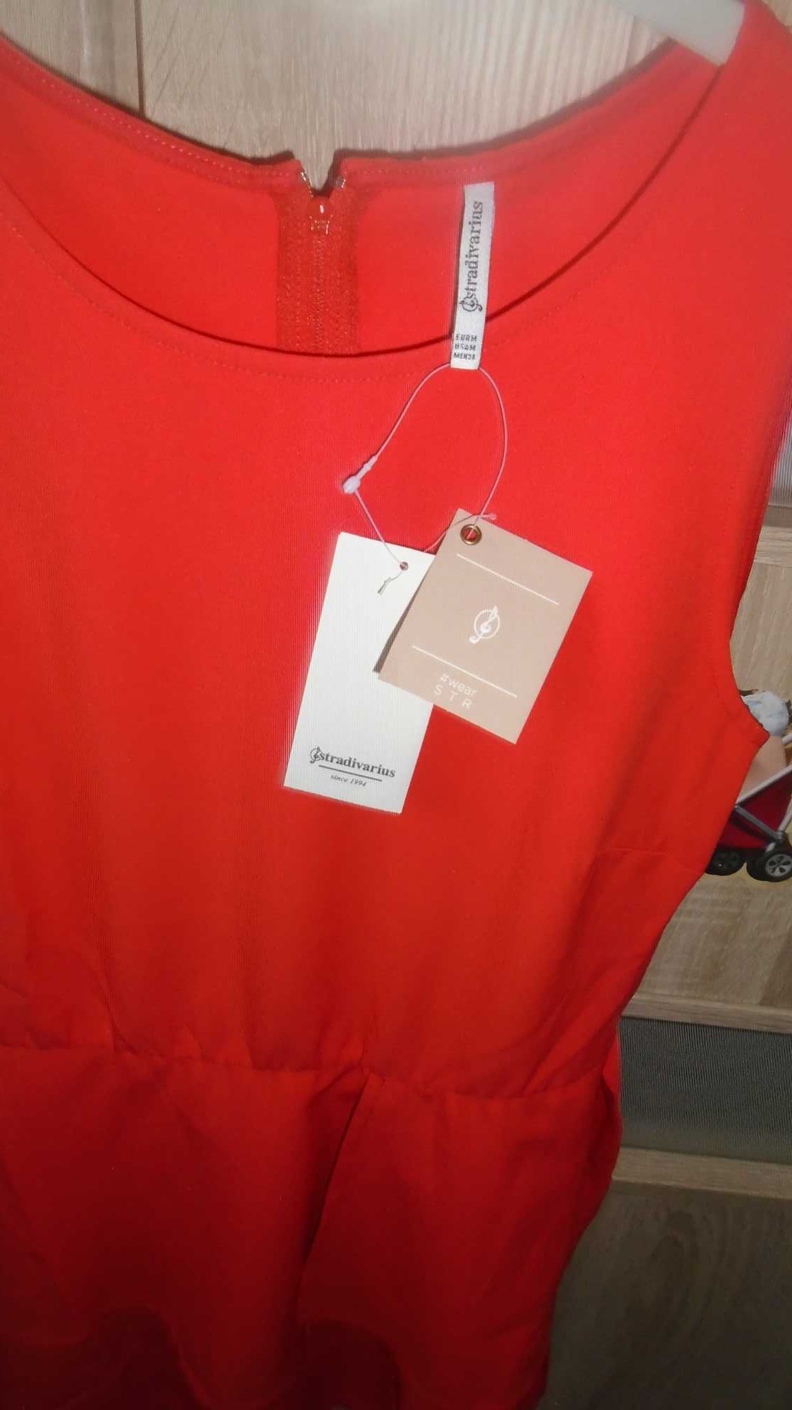 Sukienka elegancka Stradivarius ciemna pomarańcza r. M (38) nowa