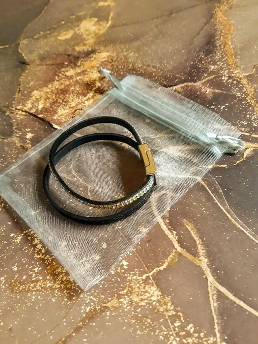 Dwukolorowa bransoletka z cyrkoniami