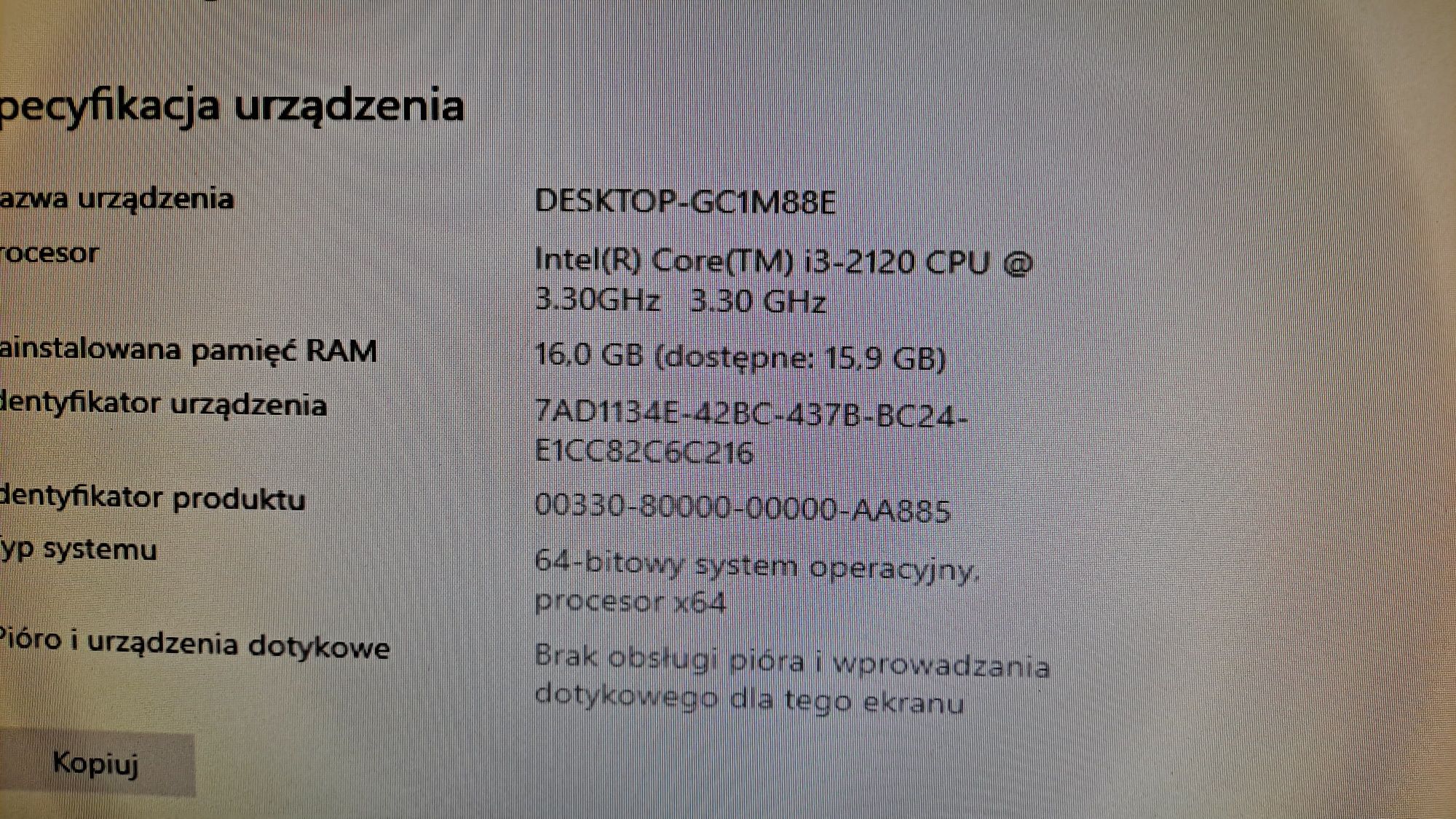 Komputer Fujitsu Esprimo P900 E90+ Intel i3 16GB RAM 240Gb SSD sprawny