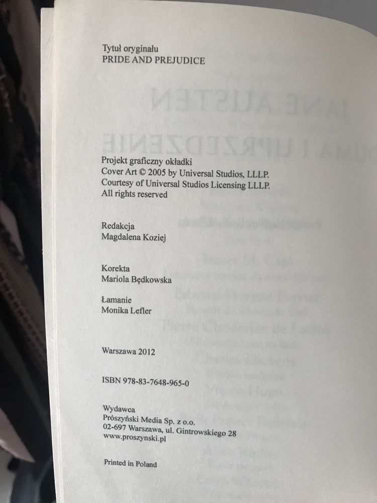 Jane Austen Duma i Uprzedzenie
