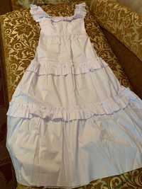 Плаття льон 100 %, НОВЕ ,  довге , білого кольору
