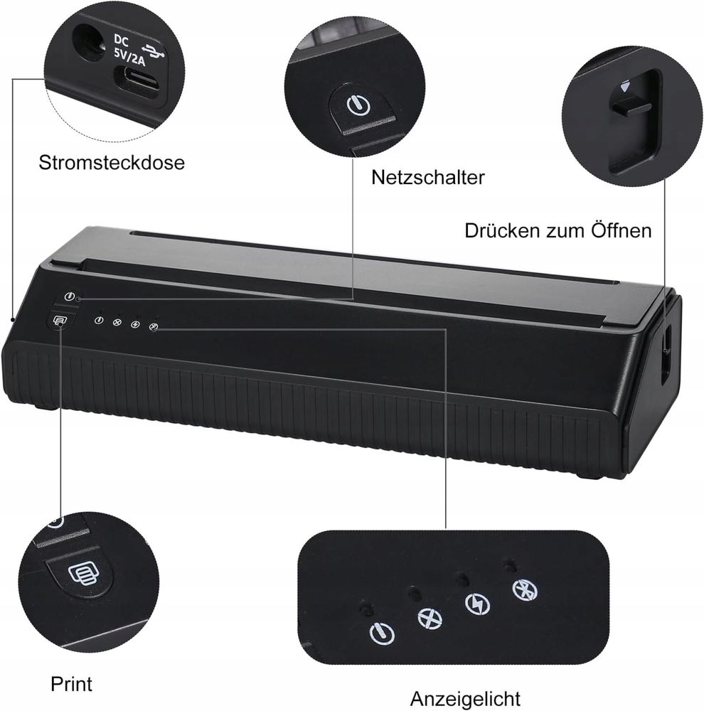 Drukarka szablonów do tatuażu połączenie Bluetooth
