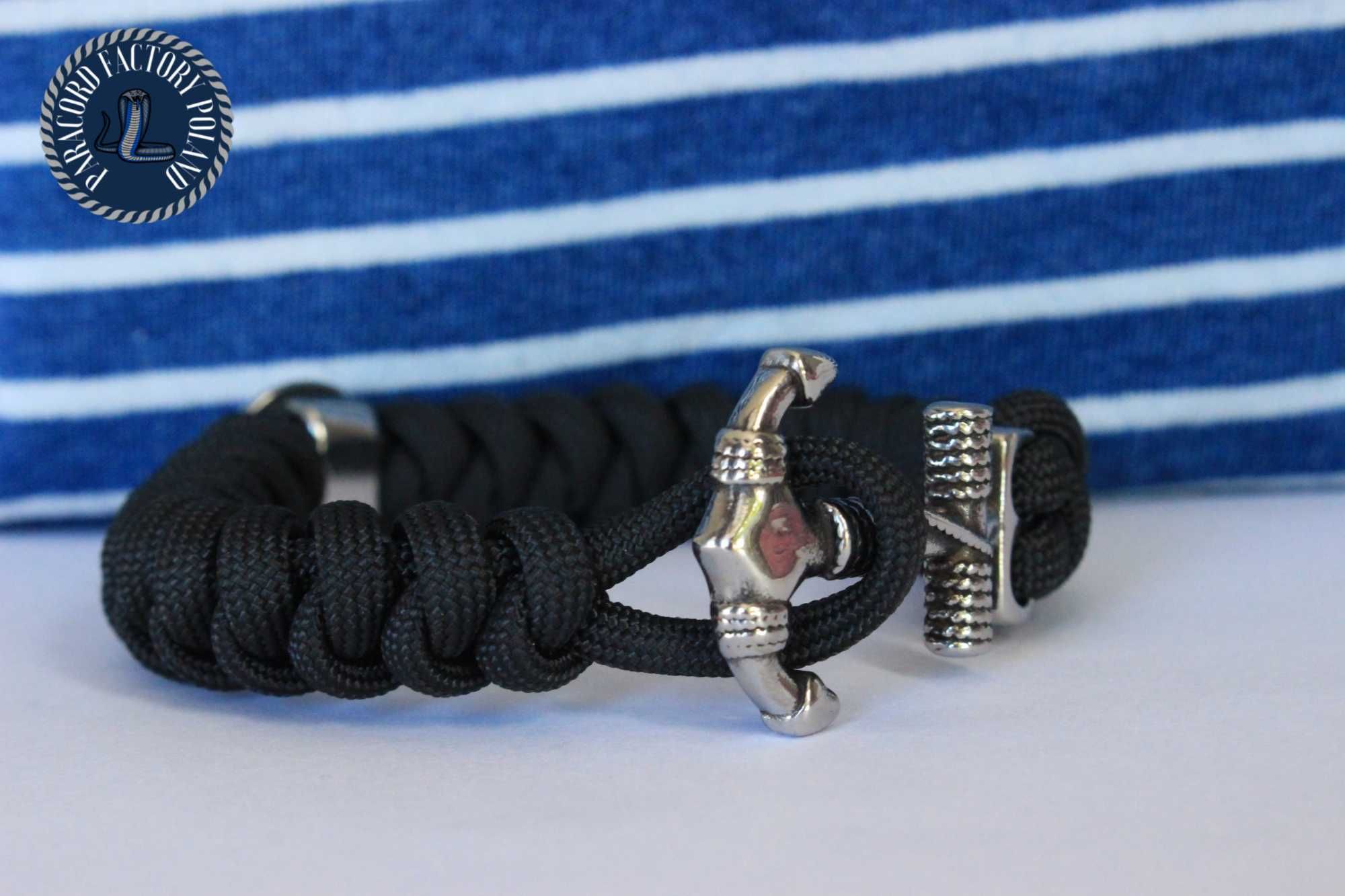 Bransoletka knot żeglarska ster/róża wiatrów kotwica paracord handmade
