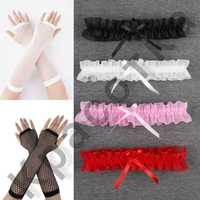 Женские перчатки сетка / подвязка на ногу