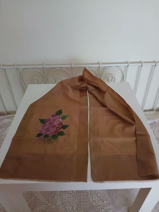 Écharpe pintada à mão, vintage