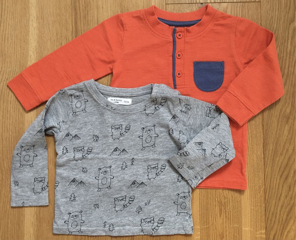 Zestaw/paka bluzek koszulek t-shirtów r.68/74