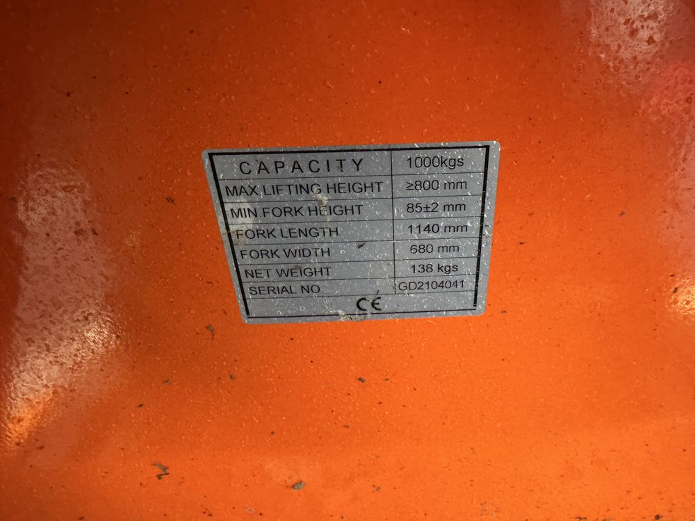 Paleciak nożycowy paleciak elektryczny Nożycowy 1000 kg 80 cm wózek