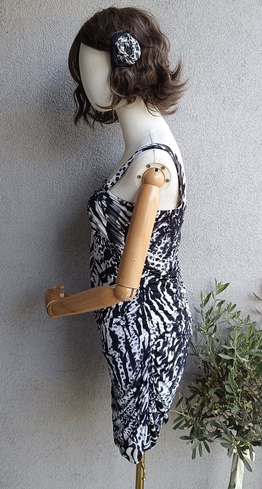 Sukienka w motyw panterki S M biust 39-46x2 animal print mini impreza
