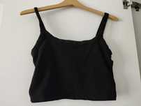 Top czarny M H&M crop top na ramiączkach