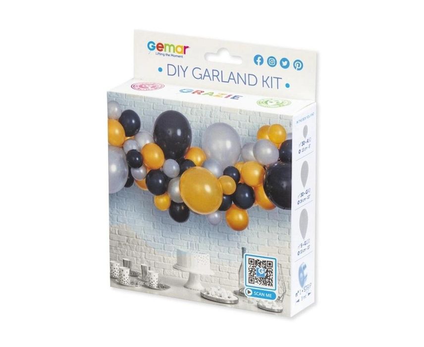 Girlanda balonowa DIY Srebrno-złoto-czarna. Godan Rok wydania: 2022