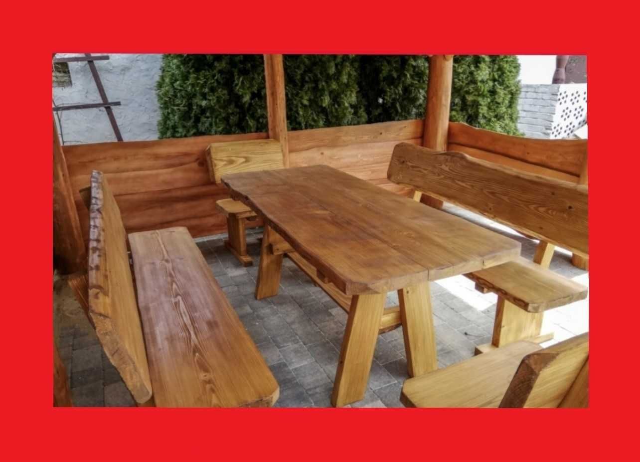 WYPRZEDAŻ! Góralskie Meble Ogrodowe z litego drewna, meble do ogrodu