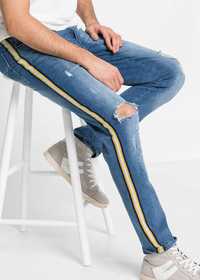 B.P.C męskie spodnie jeansowe z lampasem 40