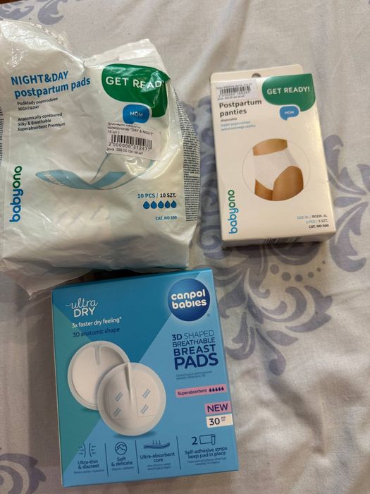 Труси післяпологові, прокладки післяпологові, лактаційні прокладки