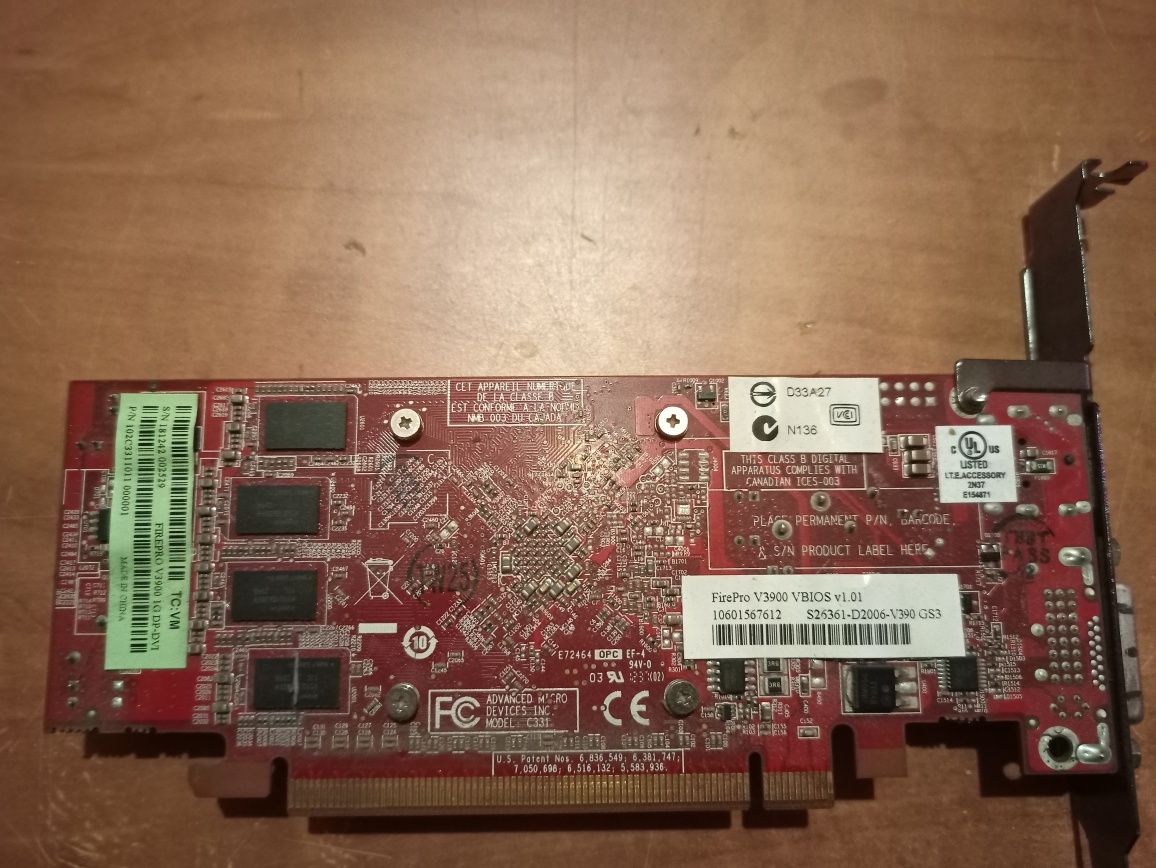 Видеокарта AMD FirePro V3900, 1 GB, 128-bit, 1x DVI, 1x DP