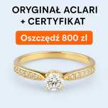 Pierścionek zaręczynowy ACLARI 0,34 ct złoto 585 + certyfikat