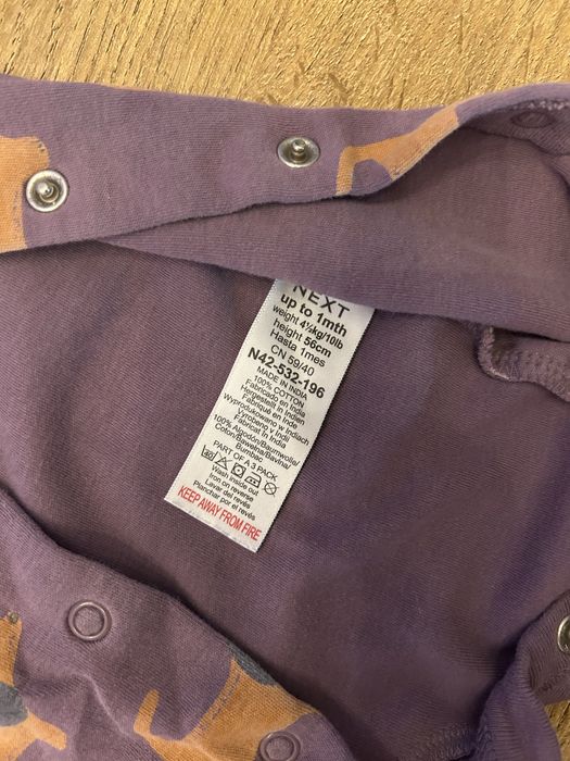 Pajacyk Next Baby - fioletowy, rozmiar 56