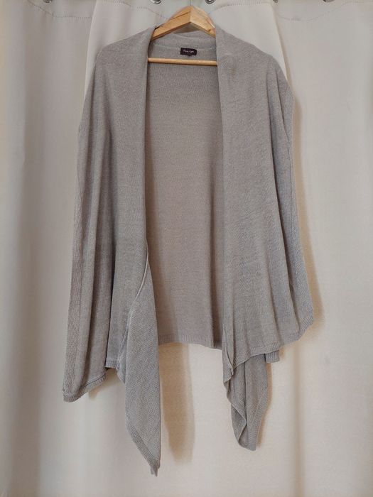 Kardigan sweter narzutka cardigan linen viscoce lniany len wiskoza beż