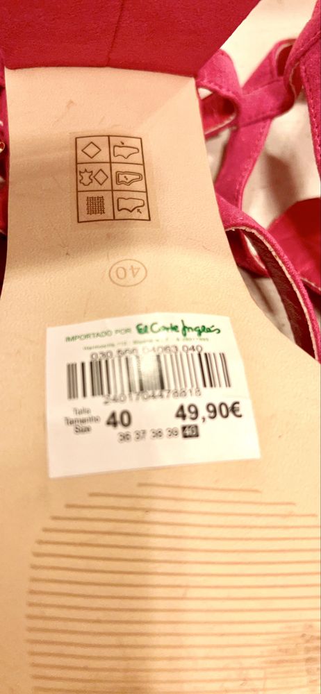 Sandalia Corte Inglês em fucsia