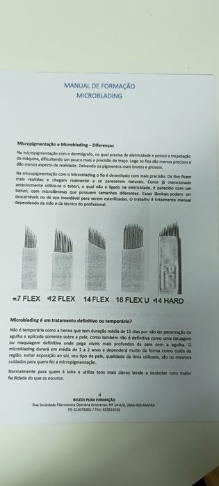 Manual de formação de Microblading. Usado.
