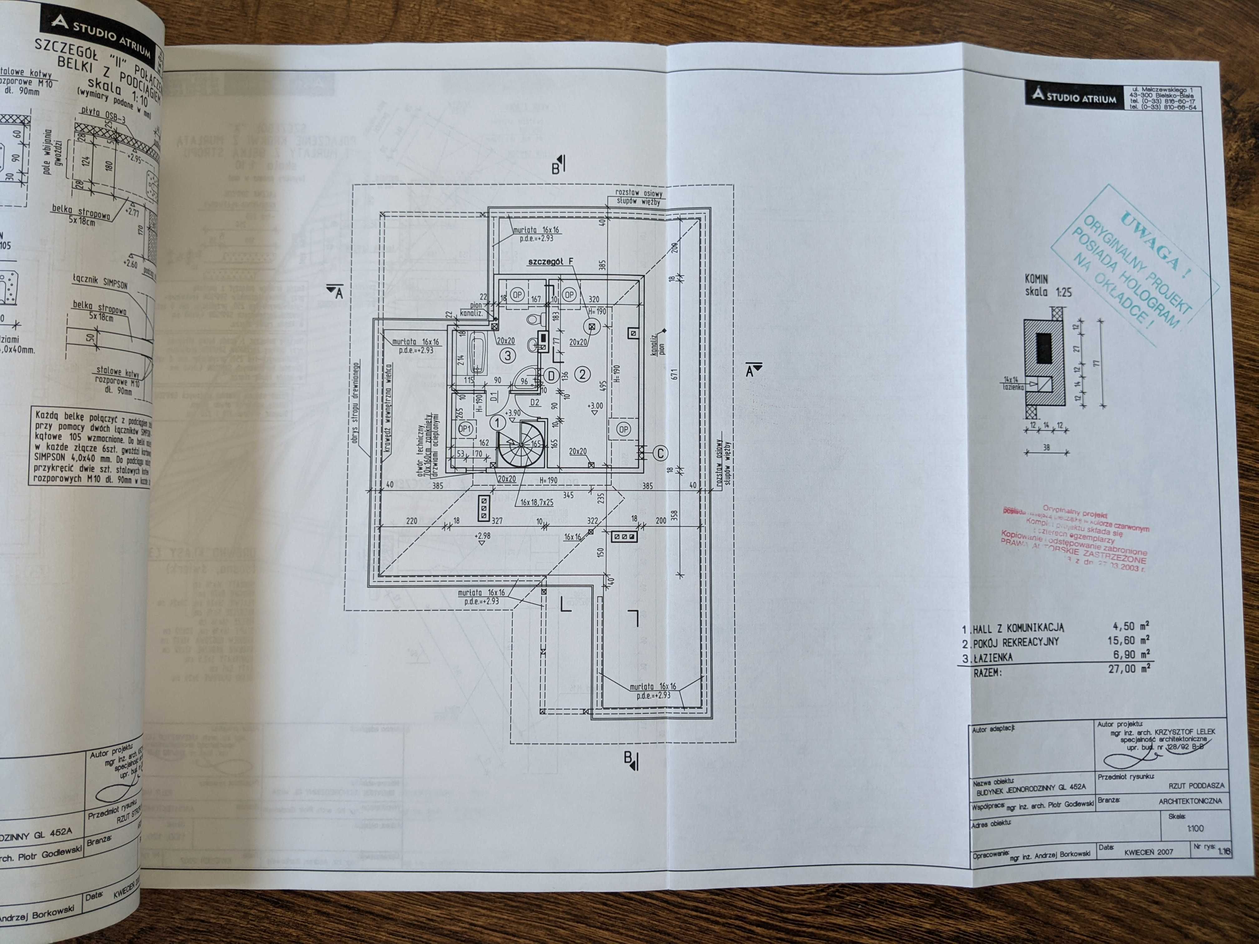 Projekt domu GL 452A STUDIO ATRIUM [odbicie lustrzane]