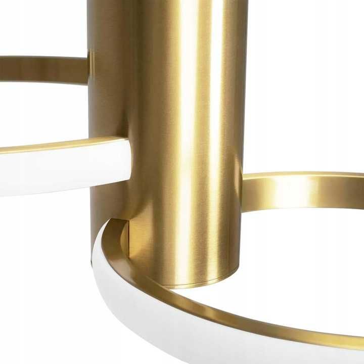 LAMPA SUFITOWA PLAFON metalowa złota ring led APP1402