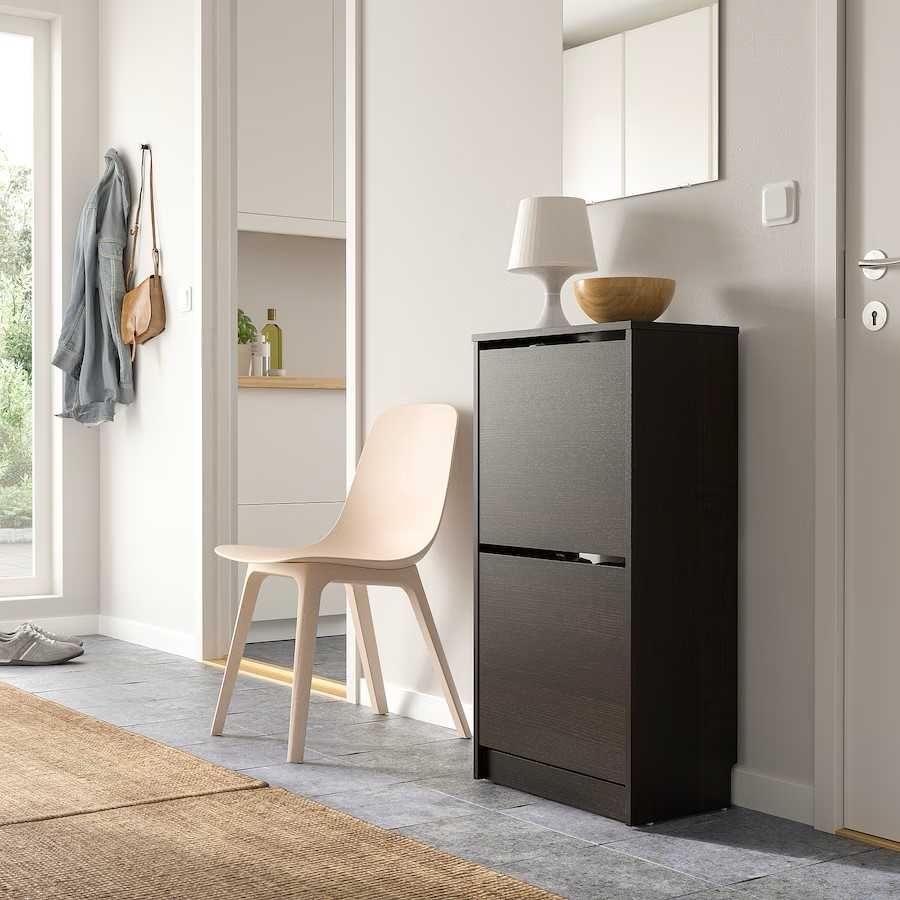 BISSA Szafka na buty 2 przegrody   czarnybrąz 49x28x93 IKEA NOWA  !!