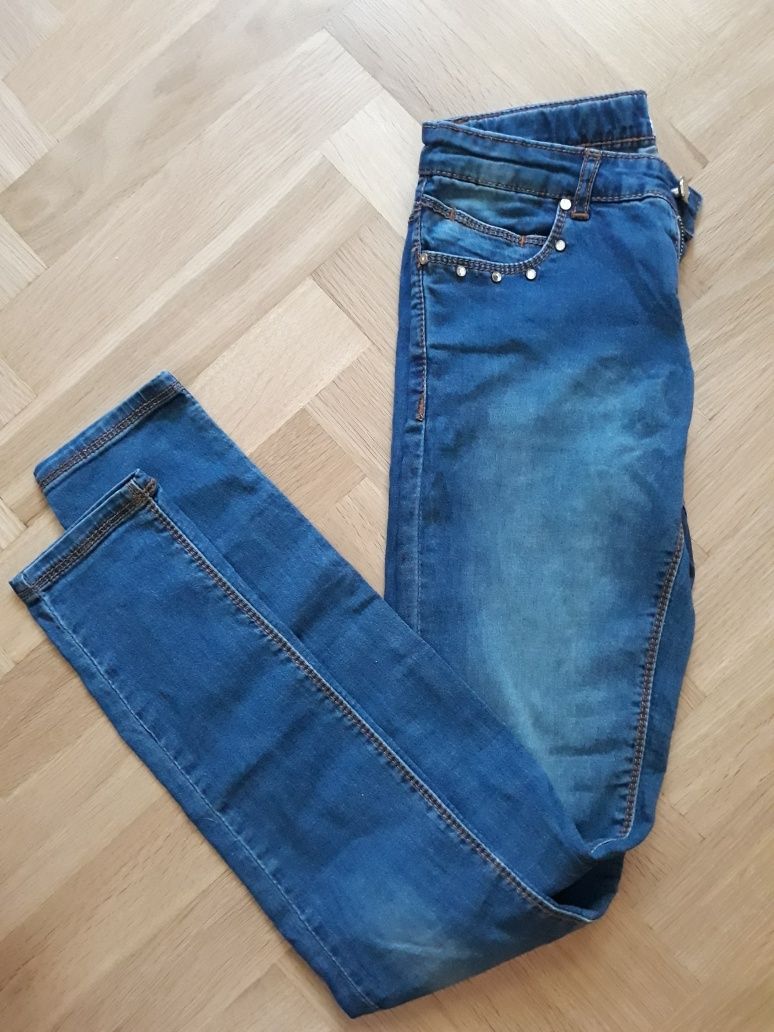 Mayoral spodnie dżins jeans kryształki r. 152