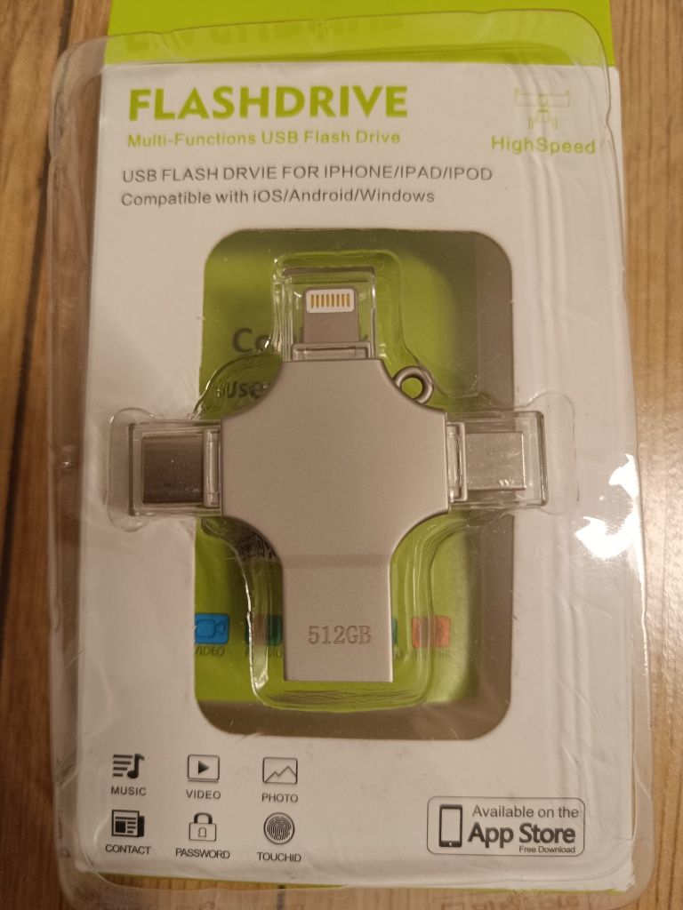 Pendrive, pamięć USB 4w1 FLASH DRIVE 512GB LUMROK