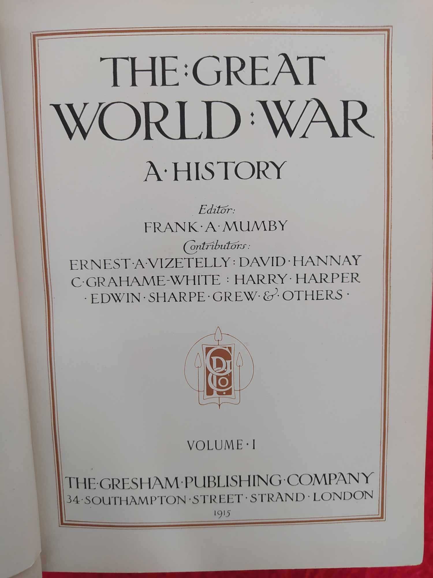 The Great World War A History The Gresham Publishing Company 4 volumes